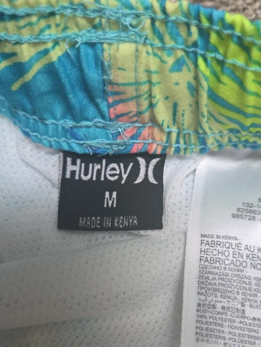 Hurley Bright Teal Palm-Print Board Shorts